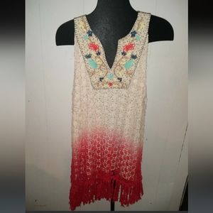 Bohemian Cottage core Crochet BKE Gimmicks Crochet Obre dress Medium